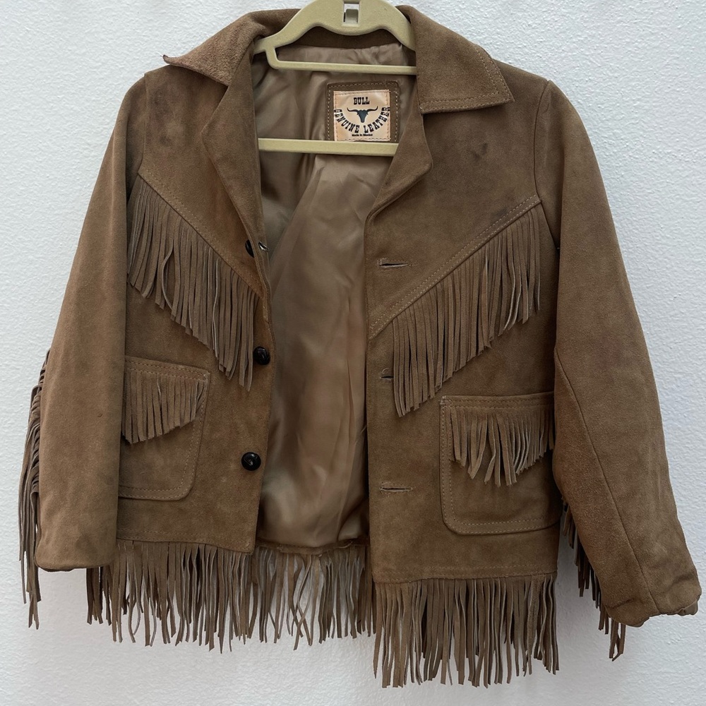 Vintage Bull Genuine Leather Fringe Jacket